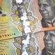 This photo illustration shows three Australian banknotes taken in Melbourne on October 12, 2020.